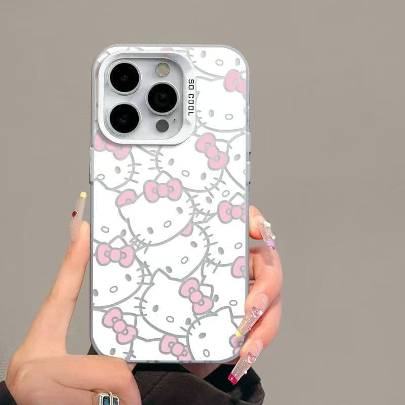 MD| เคส สำหรับ Vivo S1 Pro T4X Y04 Y19S Y28 Y29 Y29S Y38 Y39 Y73 Y200 V20 V21E V23 V23E V25 V25E V27 V27E V29 Lite V29E V30 V30E V40 Pro V50 V60 Lite สีเงินการ์ตูนเต็มจอคิตตี้รูขนาดใหญ่เคสโทรศัพท์ป้องกันการตก รูปที่ 7