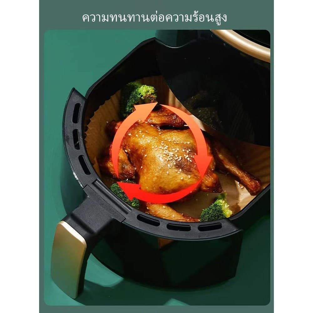 แบบใช้แล้วทิ้ง กระดาษรองหม้อทอด กระดาษอบขนม แผ่นกระดาษรองหม้อทอดไร้น้ำมัน กันติด กันน้ำ แผ่นรองหม้อทอด เกรดอา รูปที่ 5