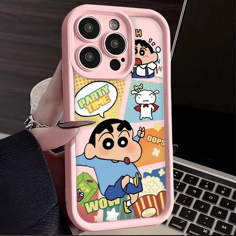 COD-ในไทยเคสน่ารัก นำไปใช้กับ IPhone 11 XR 7 8 Plus 15 14 13 12 Pro MAX X XS MAX SE TPU เคสโทรศัพท์มือถือครยอนชินจังกิ รูปที่ 9