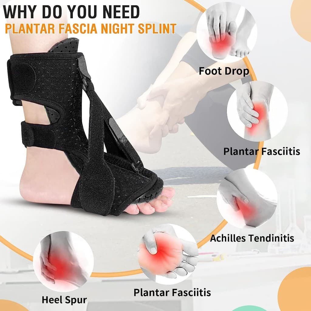 Sriei 1PCS Plantar Fasciitis Night Splint อัพเกรด Plantar Fasciitis Brace Dual ที่มีประสิทธิภาพ Plantar Fasciitis บรรเทา Achilles Tendonitis เท้า Drop ส้นปวด รูปที่ 3