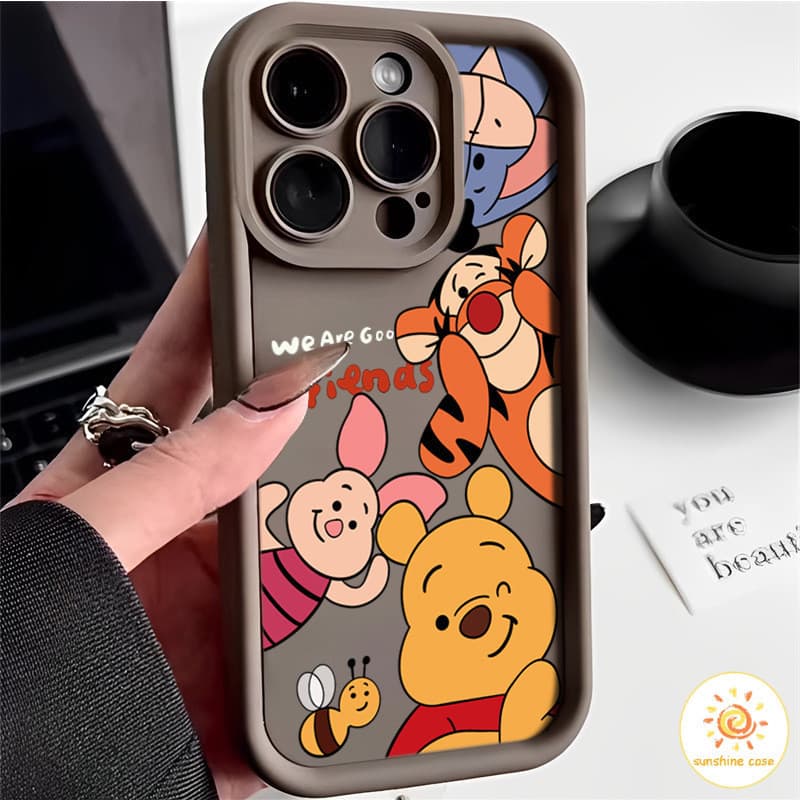 ลายการ์ตูนครอบครัวการ์ตูนหมี เคสสำหรับไอโฟน11 For iPhone12 13 14 15Pro MAX X XS XR XS 6 7 8Plus SE2020 เคสโทรศัพท์ รูปที่ 1