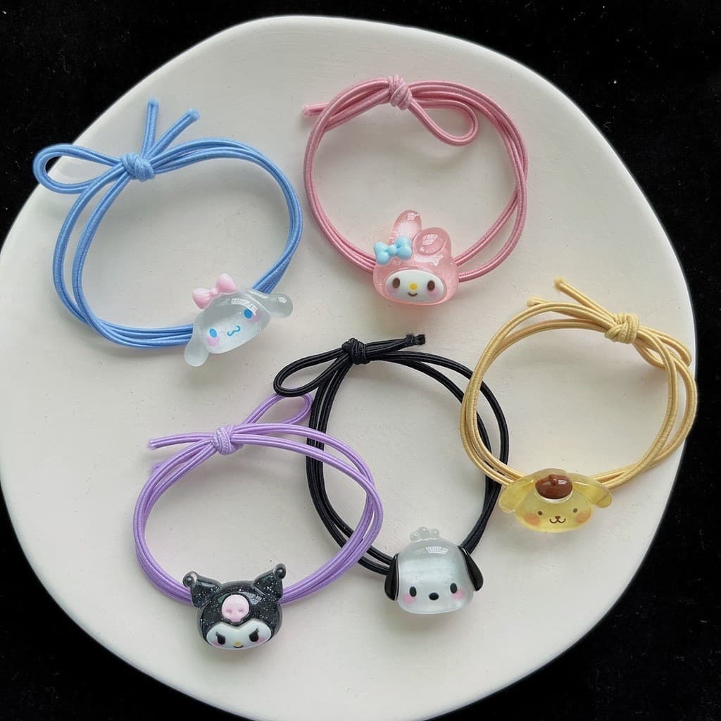 SANRIO ยางรัดผม แบบใส ลาย Cinnamoroll Kuromi น่ารัก รูปที่ 3