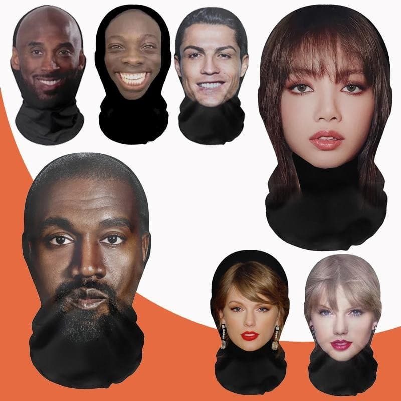 หน้ากากเต็มหน้า 3D Taylor Swift Messi Ronaldo พิมพ์ Balaclava หมวกคริสต์มาสและฮาโลวีน รูปที่ 7