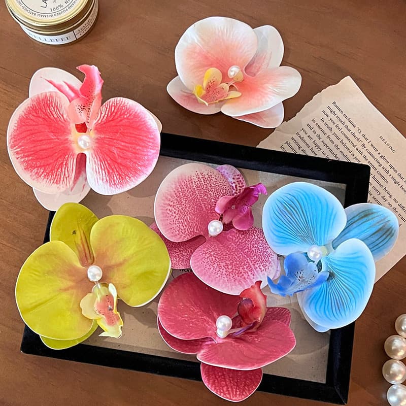 กิ๊บติดผม กิ๊บดอกไม้ กิ๊ฟหนีบผมดอกไม้ สีชมพู ดอกไม้ติดผม สไตล์เกาหลี แฟชั่นสําหรับผู้หญิง เครื่องประดับผมแฟชั่น รูปที่ 1