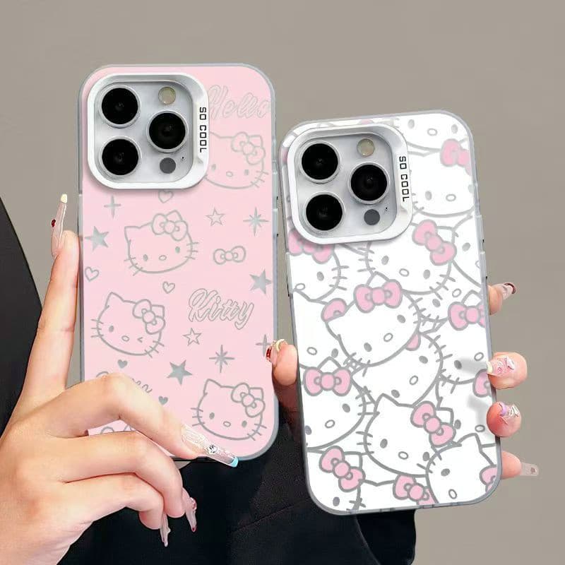 MD| เคส สำหรับ Vivo S1 Pro T4X Y04 Y19S Y28 Y29 Y29S Y38 Y39 Y73 Y200 V20 V21E V23 V23E V25 V25E V27 V27E V29 Lite V29E V30 V30E V40 Pro V50 V60 Lite สีเงินการ์ตูนเต็มจอคิตตี้รูขนาดใหญ่เคสโทรศัพท์ป้องกันการตก รูปที่ 3