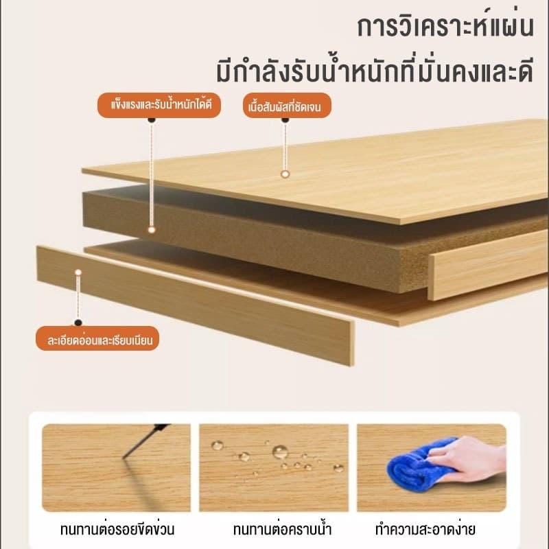 TTM ตู้เก็บของ ทำจากไม้ มีแผงประตู 90/120CM อเนกประสงค์ ความจุขนาดใหญ่ ชั้นวางหนังสือ รูปที่ 6