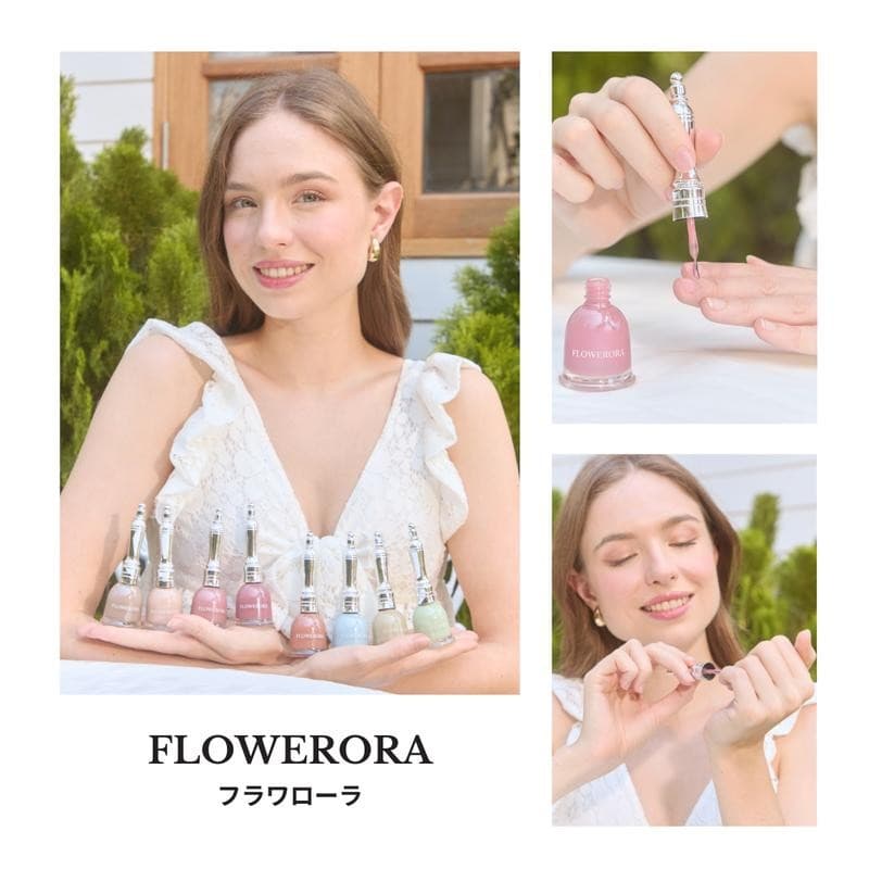 FLOWERORA สีทาเล็บกึ่งเจล ไม่ต้องอบ ไม่มีกลิ่นฉุน ทาในห้องแอร์ได้ รูปที่ 6
