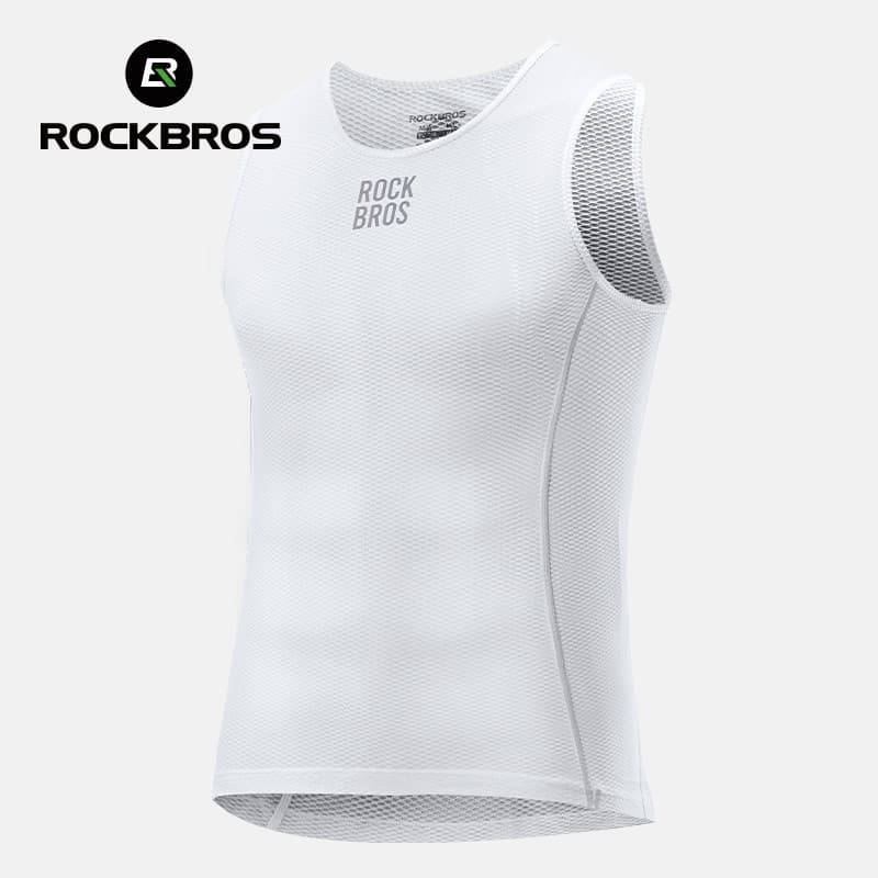 ROCKBROS ขี่จักรยานย์ฤดูร้อนแขนกุดสบายกีฬากลางแจ้งสวมใส่ระบายอากาศยืดหยุ่นสูงผู้ชายขี่จักรยานผ้าแน่น รูปที่ 1