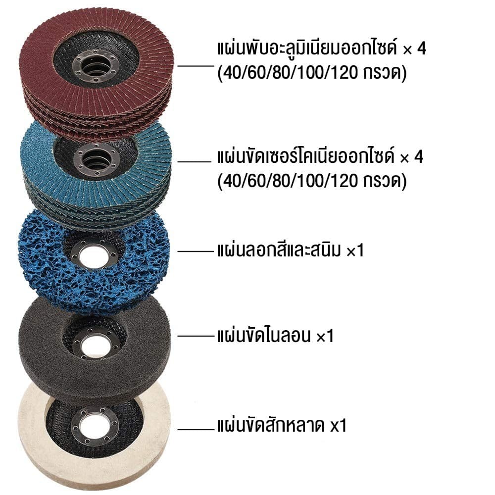 กระดาษทรายซ้อน กระดาษทรายซ้อนหลังแข็ง 10ใบ เบอร์ 40,60,80,100,120 ผ้าทรายเรียงซ้อน จานทรายซ้อน ใบขัดไม้ ขัดเหล็ก รูปที่ 8