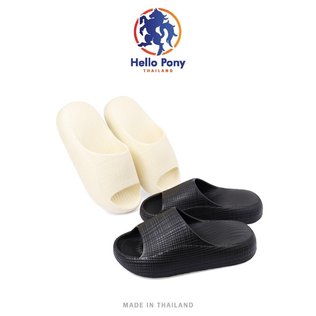 Hello Pony MHM4013 ส่งเร็ว Unisex รองเท้านิ่ม ใส่สบาย ผู้หญิง แตะ รองเม้า รองเท้าแตะ รองเท้าใส่อยู่บ้าน ลายตาราง กันลื่น รูปที่ 1