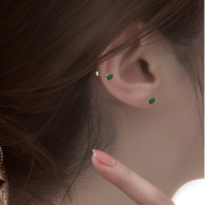 925 เงินสกรูหัวเข ็ มขัดต ่ างหูผู ้ หญิงเพทายสตั ๊ ด Simple Mini ต ่ างหูอุปกรณ ์ เสริมของขวัญ รูปที่ 2