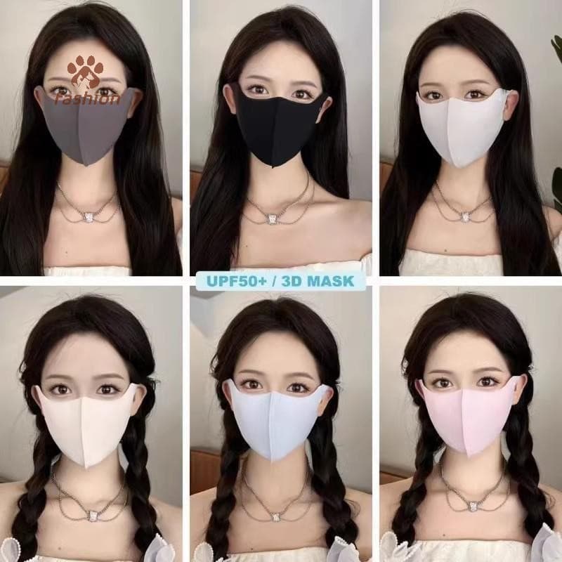 หน้ากากป้องกันรังสียูวีสําหรับใบหน้า 50+ พร้อมกรดไฮยาลูโรนิก ล้างทําความสะอาดได้ ใช้วิ่ง/ปั่นจักรยาน/กีฬา กลางแจ้ง รูปที่ 3