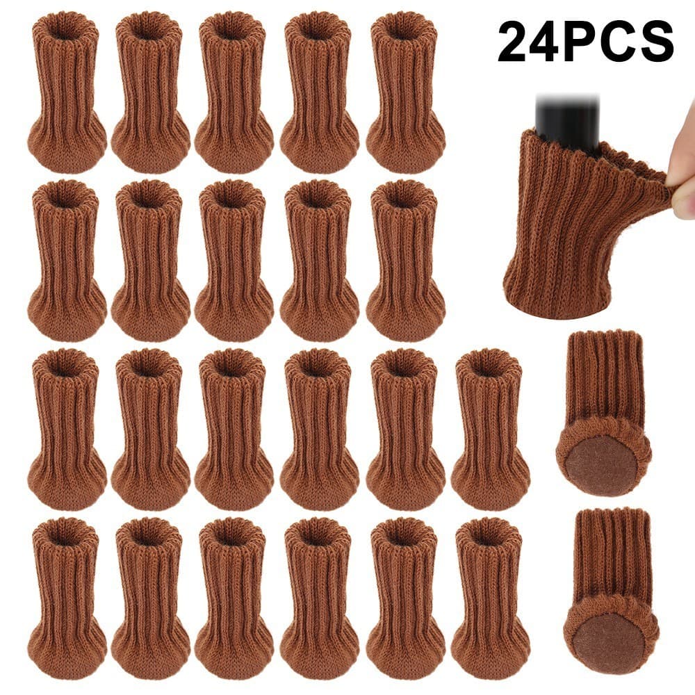 24PCS ถุงเท้าโพลีเอสเตอร์ ที่รองขาเก้าอี้ ที่รองขาโต๊ะ หนาขึ้น กันลื่นกันเสียงดัง สําหรับตกแต่งบ้าน รูปที่ 8