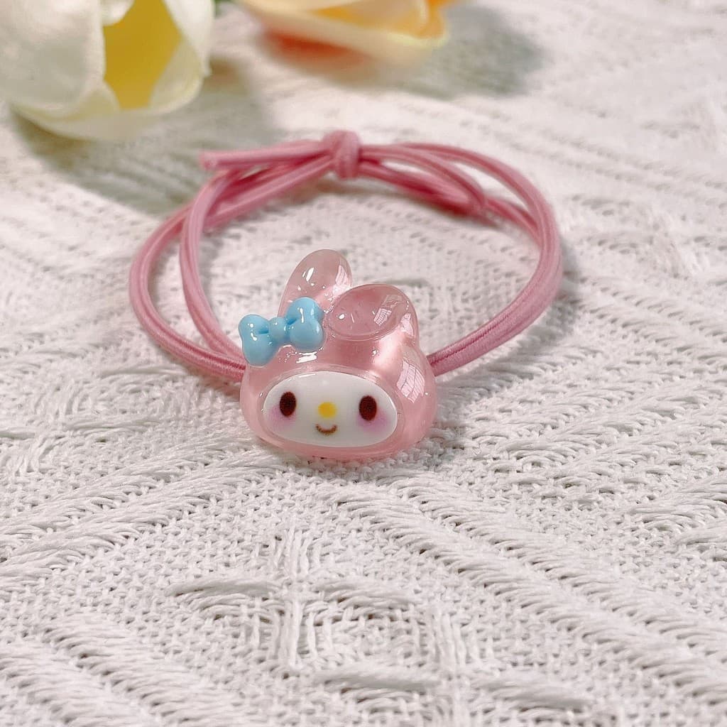 SANRIO ยางรัดผม แบบใส ลาย Cinnamoroll Kuromi น่ารัก รูปที่ 5