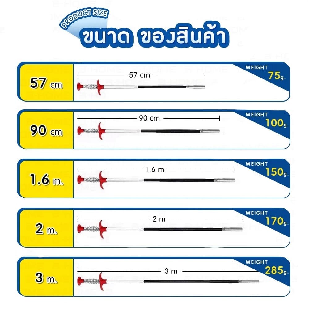 COZII งูเหล็กล้วงท่อ ไม้คีบเส้นผมท่อระบายน้ำ สปริงทะลวงท่อน้ำที่คีบเศษขยะท่อน้ำ รูปที่ 9