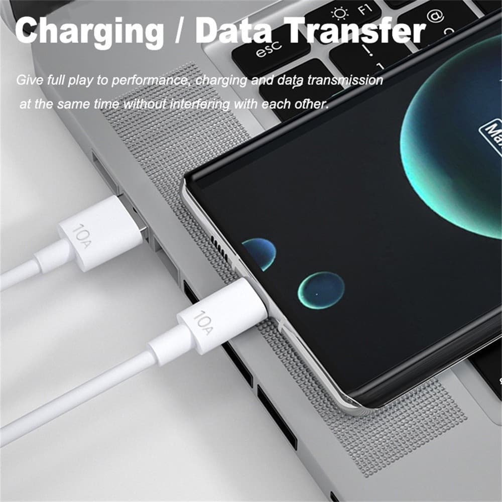 10a Super-Fast Charing Type-C Data Wire - สายชาร์จด่วนแบบพกพาที่ทนทาน - อุปกรณ์เสริมโทรศัพท์ รูปที่ 4