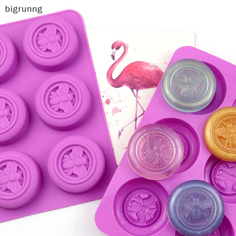 Bigrunng ซิลิโคน 6 Cavities สบู่ Mould Bee Shape Fondant แม่พิมพ์เค้กเบเกอรี่อุปกรณ์เสริม SG รูปที่ 1