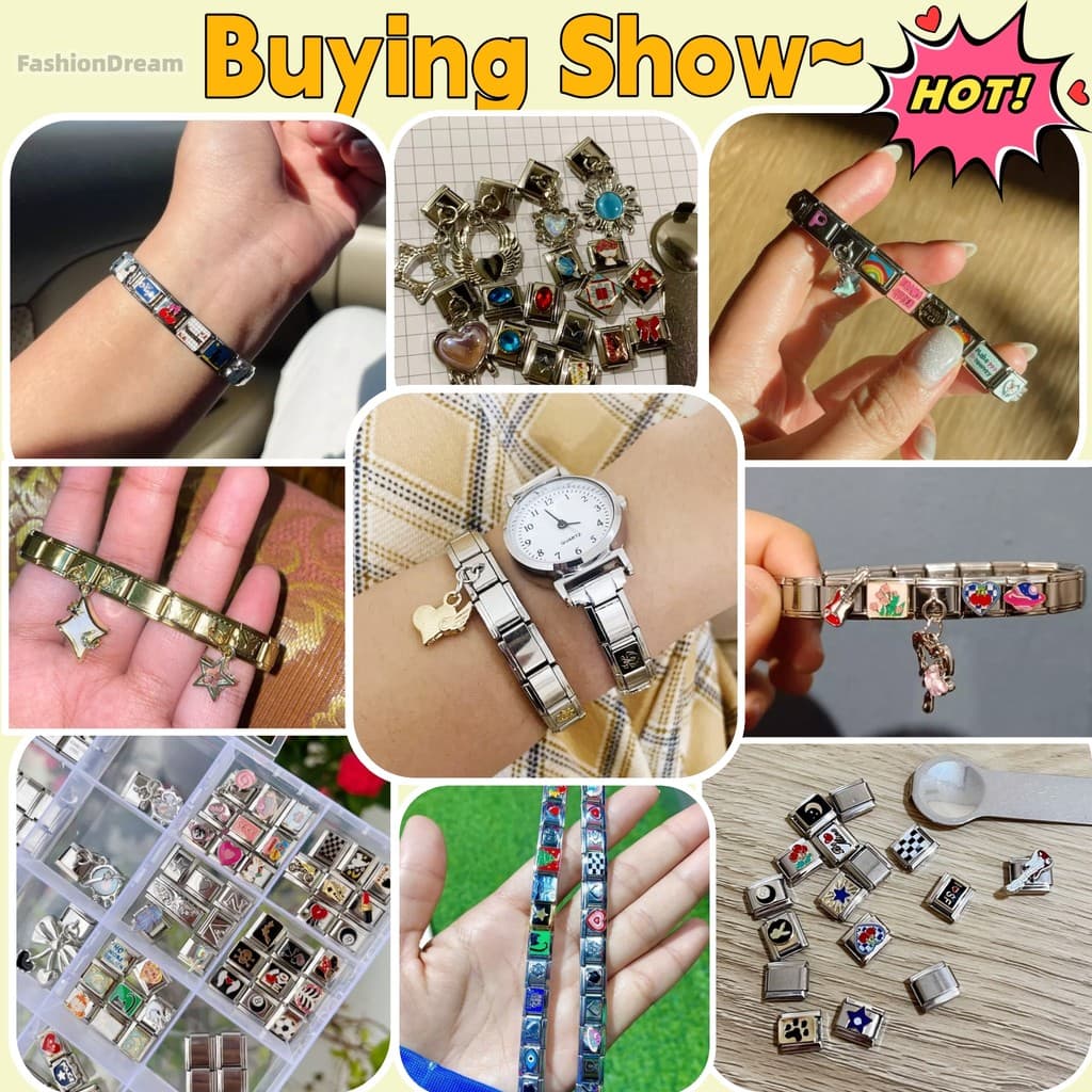 DIY ภาษาอิตาลี เสน่ห์ สร้อยข้อมือ ข้อต่อฟิตติ้ง 9 มม ใหม่ โมดูลเชื่อมโยง สเตนเลส 9 มม. สําหรับทําเครื่องประดับ สร้อยข้อมือ DIY รูปที่ 5