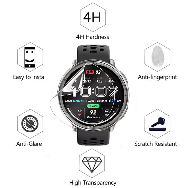 1-3 ชิ้นป้องกันฟิล์ม Hydrogel สําหรับ For Amazfit Active 2 ฝาครอบ Soft TPU ป้องกันหน้าจอสําหรับ For Amazfit Active 2 สมาร์ทนาฬิกา Accessorie ไม่ใช่แก้ว รูปที่ 2