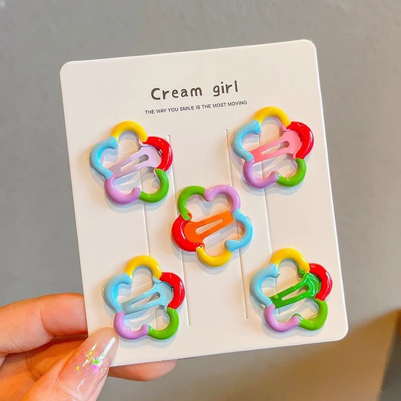 1 ชิ ้ น Rainbow BB Hairpin Duckbill คลิปผม Bangs Headwear อุปกรณ ์ เสริม รูปที่ 8