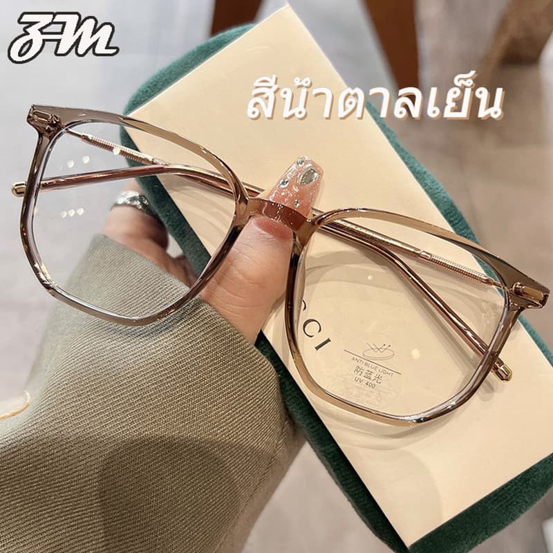 แว่นตาแฟชั่น -75°~425° แว่นตาสายตาสั้น ป้องกันแสงสีฟ้า กรอบแว่นขนาดใหญ่ แว่นตานักเรียนสไตล์เกาหลี 1801 รูปที่ 1