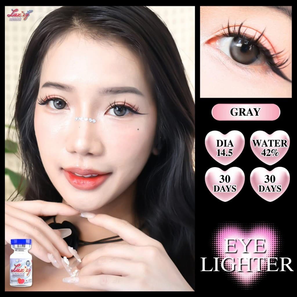 คอนแทคเลนส์ Eye Lighter Brown / Gray / Blue ⭐ลายฮิต ขายดีมาก กรองแสงกันยูวี รูปที่ 5