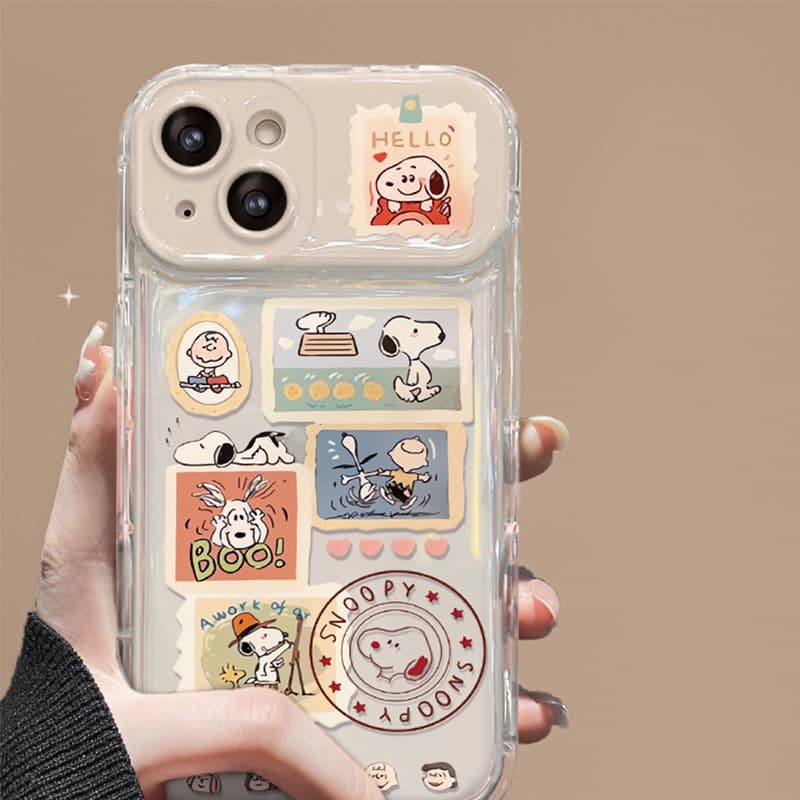 สำหรับ iPhone 11 15 14 13 12 Pro MAX 7 8 Plus X XR XS MAX เคส การ์ตูน สนูป กรณีโทรศัพท์กระจกพลิก ซิลิโคนนุ่ม TPU Case รูปที่ 4