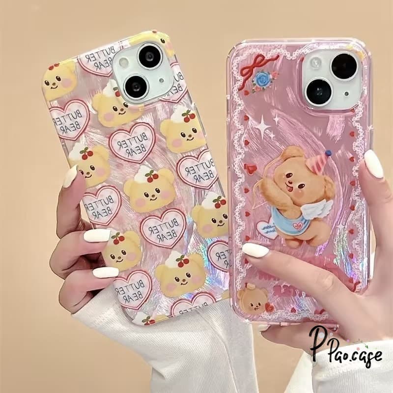 เคส สำหรับ IPhone 11 16 14 13 12 15 Pro Max XR 6 7 16 6S 8 Max X XS Plus SE 2020 เคสเส้นด้ายขนนกเทวดาเนยน่ารักสร้างสรรค์ รูปที่ 7