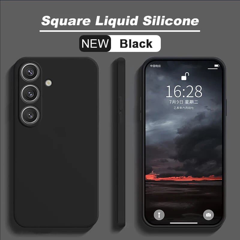 สําหรับ Samsung Galaxy A55 A35 A05 A05S A15 A25 A34 A54 หรูหราสแควร์ซิลิโคนเหลวเคสโทรศัพท์สีทึบกันกระแทกกันชนนุ่มฝาครอบ รูปที่ 2