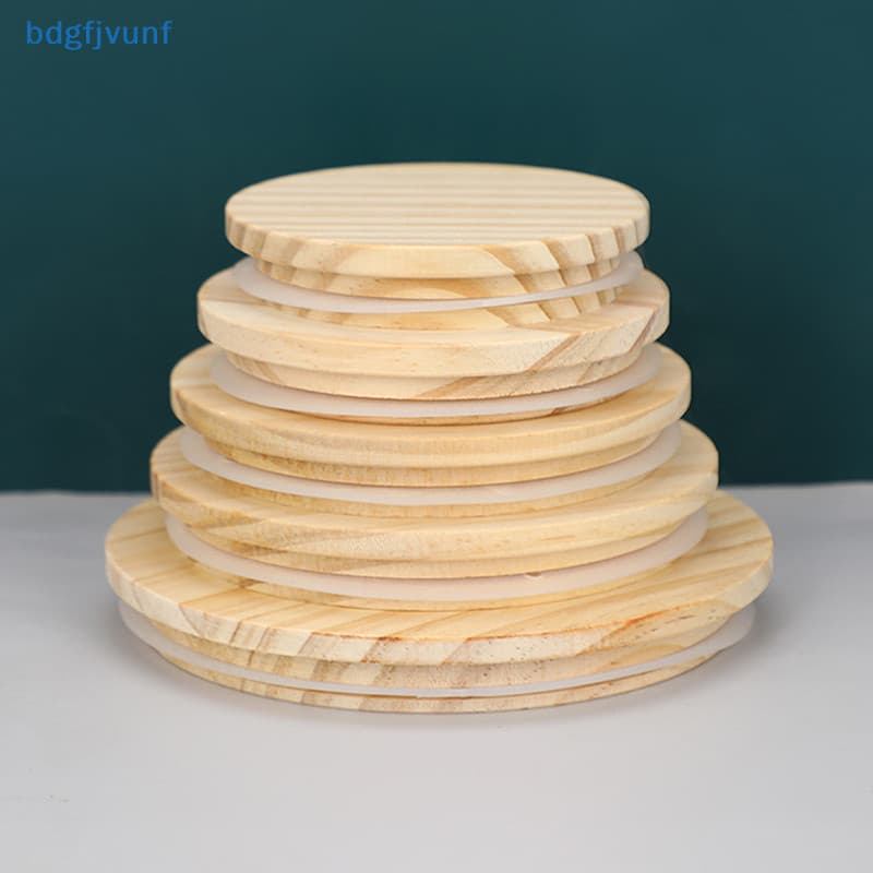 Bdgf ซิลิกาเจลวงกลม ฝาไม้สน สําหรับ Cani Storage Jar ฝาปิดถ้วยแฮนด์เมด TH รูปที่ 6