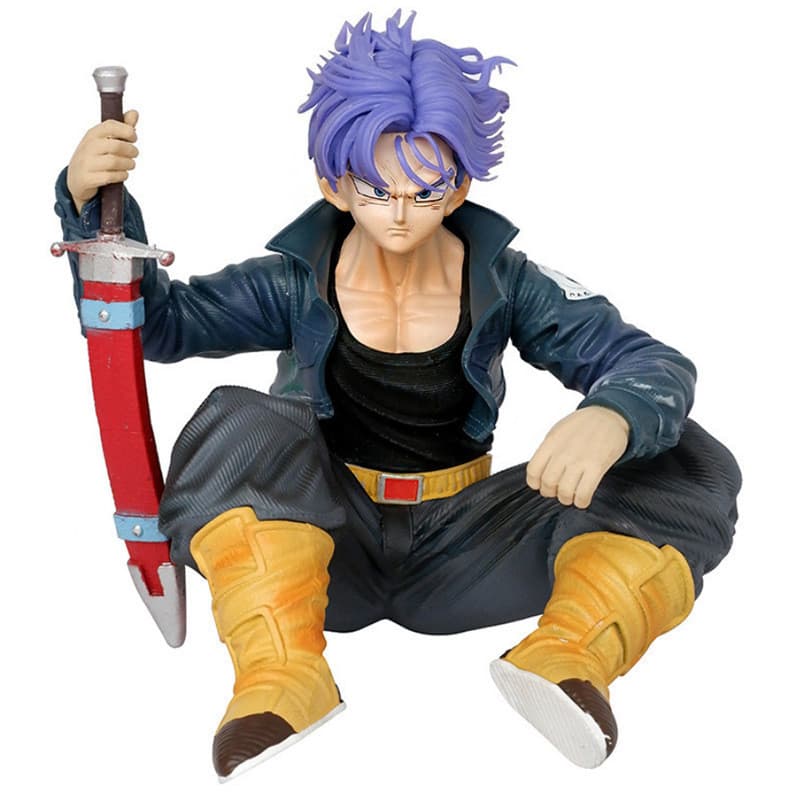 10 ซม.Dragon Ball Trunks Action Figure Torankusu นั่งตําแหน่ง Figurine อะนิเมะ Super Saiyan PVC ของเล่นรูปปั้นเครื่องประดับ รูปที่ 8