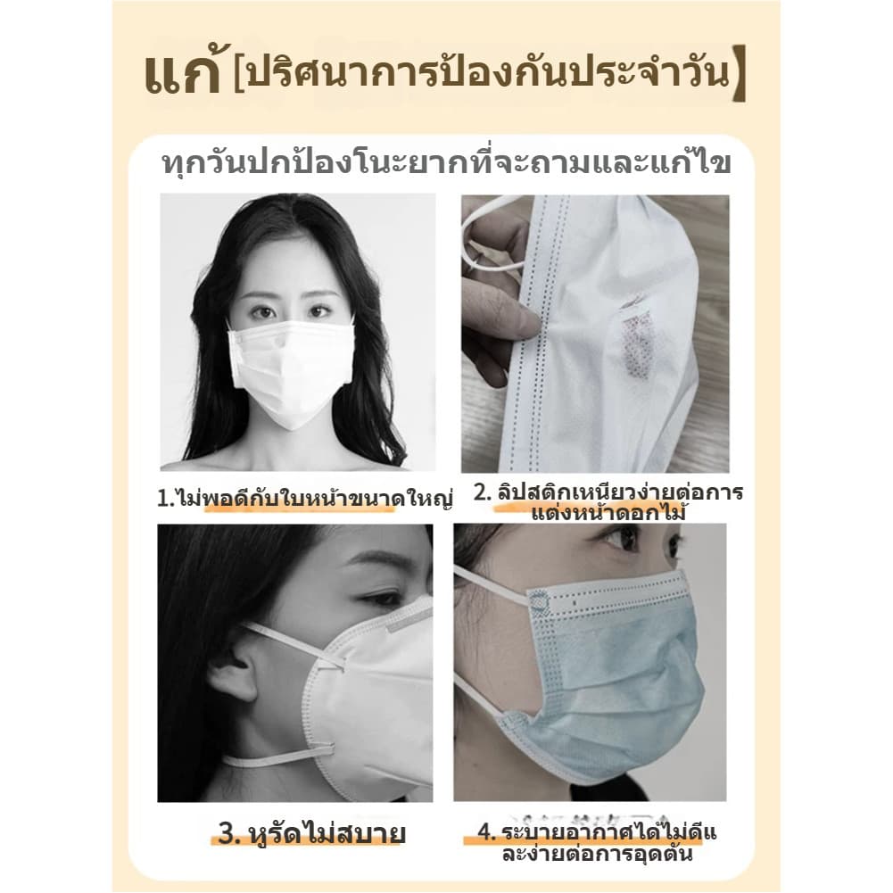 รุ่นใหม่แบบหนา！50ชิ้น v fit mask 3D หน้ากากญี่ปุ่น IRIS OHYAMA M/L แพ็คแยกชิ้น รูปที่ 6