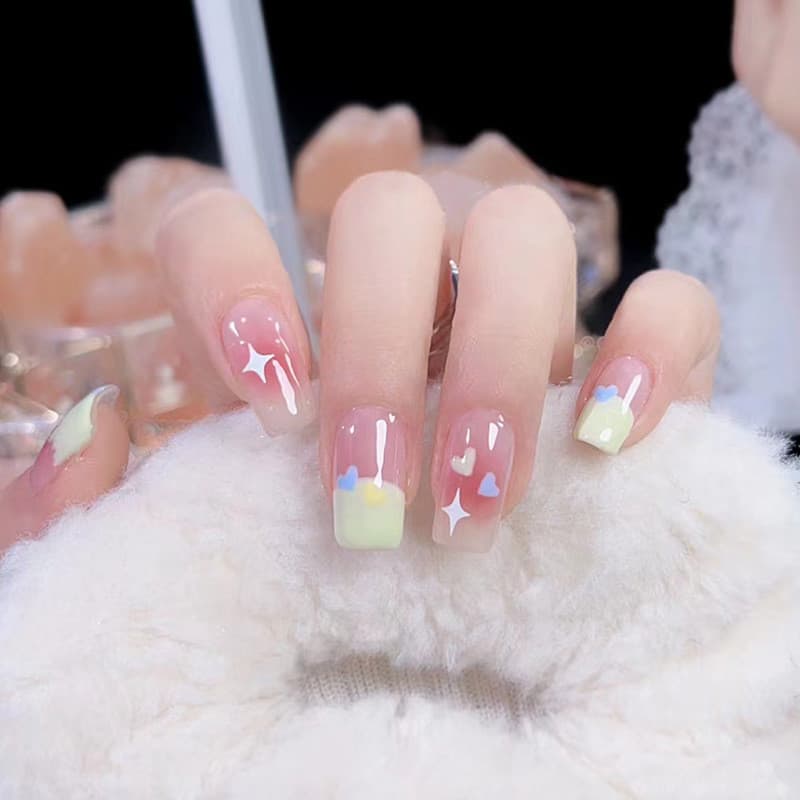 ใหม่free Glue2025 ใหม่ล่าสุด 24 ชิ้น French Nail Art ปลอม Nais ชุดกาวอะคริลิคเล็บเต็ม COD รูปที่ 5