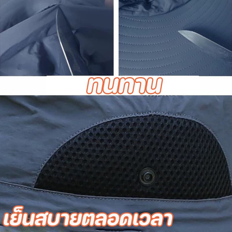หมวกปีกกว้าง หมวกคลุมหน้ากันแดด ป้องกันรังสียูวี 99% กันฝุ่น กันร้อน เหมาะสำหรับการใช้งานกลางแจ้ง รูปที่ 8