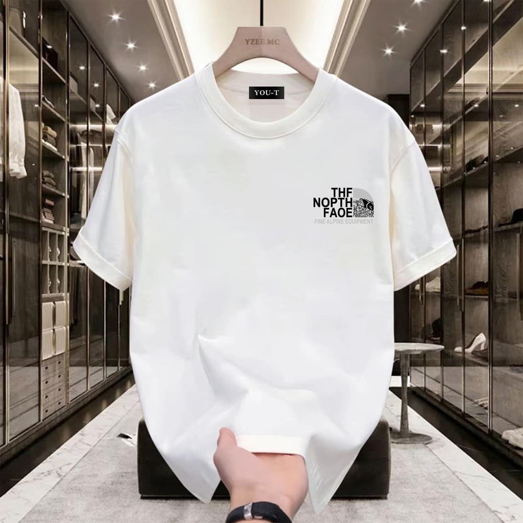 Basiเสื้อผู้ชาย เสื้อยืด oversize ไม่ต้องไปสนใจ เกรดพรีเมียม เสื้อคอตตอน ไม่หดตัว ใส่สบาย THE NOPTH FAOE รูปที่ 4