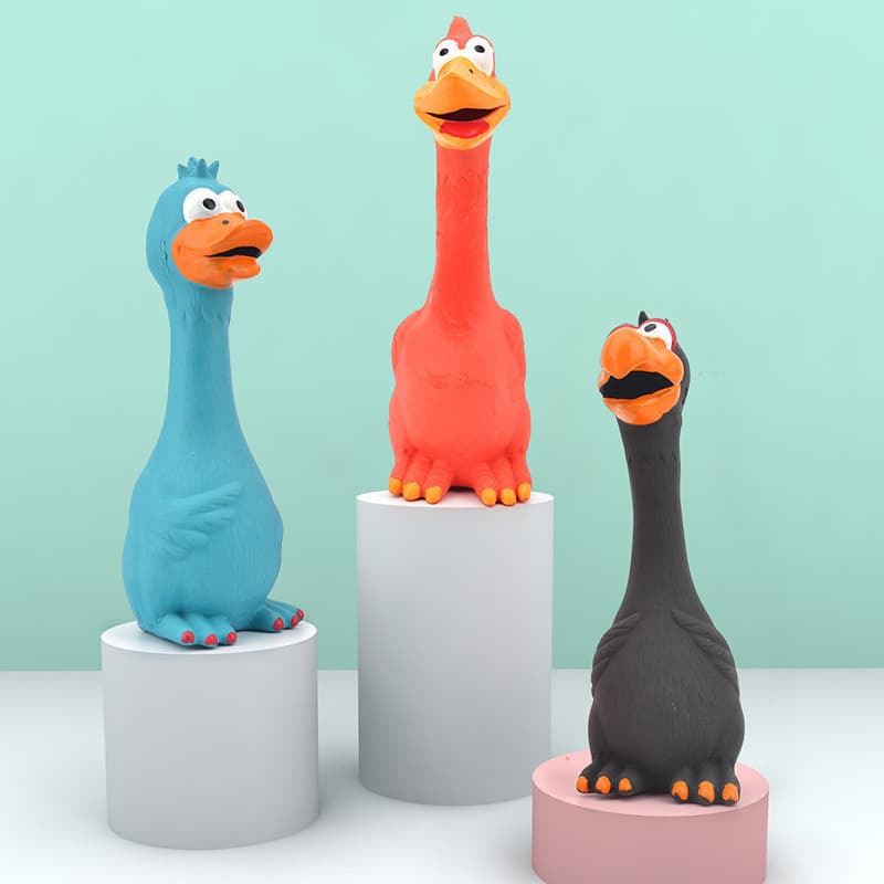 ไก่ลาเท็กซ์ ของเล่นสุนัข มีเสียง เหนียวและทน สัตว์เลี้ยงเคี้ยวของเล่น รูปที่ 9