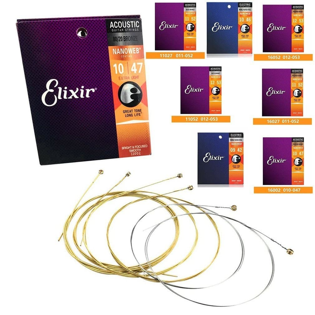 Ellxir®10-12 nanoweb coating/80/20 สายกีตาร ์ อะคูสติกสแตนเลสสีบรอนซ ์ เต ็ มรูปแบบ รูปที่ 5