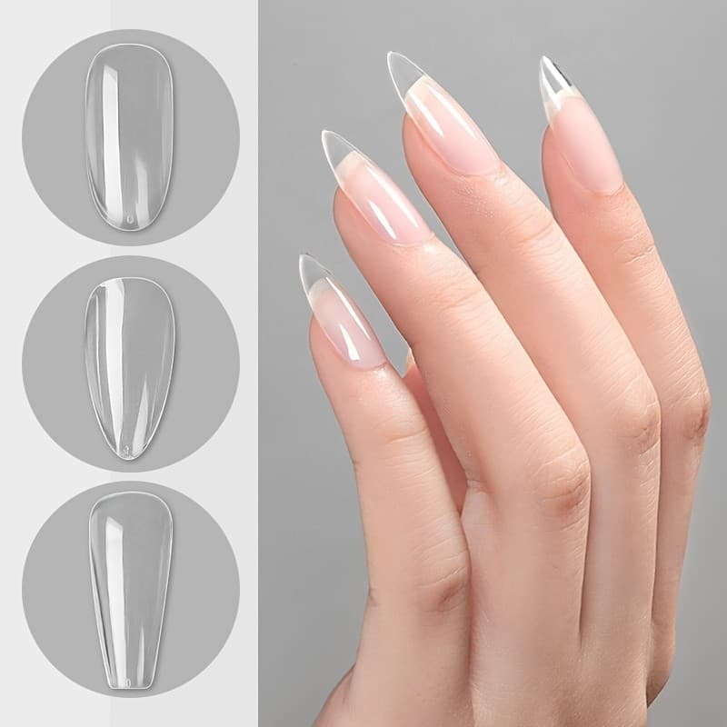 120 ชิ้น Full Cover Square Oval Transparent False Nail Tips - Soft Gel Tips เครื่องมือทําเล็บ รูปที่ 6