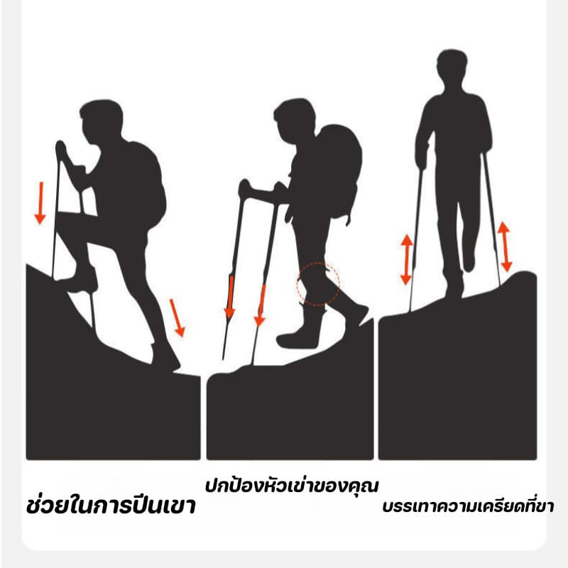 ไม้เท้าเดินป่า ไม้เท้าปีนเขา ไม้เท้าวิ่งเทรล อลูมิเนียม ปรับความสูงได้ ไม้เดินป่า / ปีนเขากลางแจ้ง รูปที่ 7