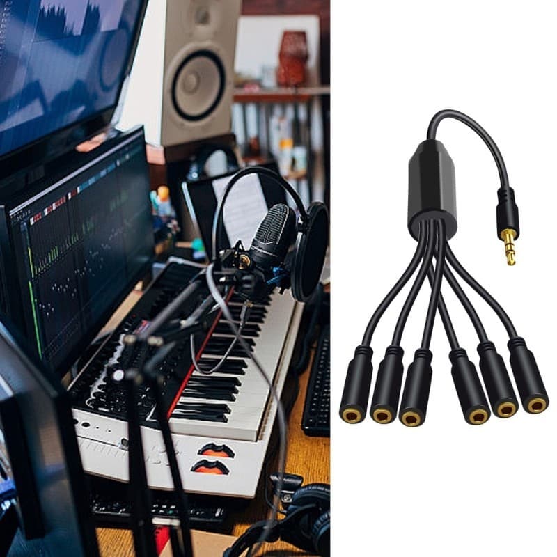 Bloss สเตอริโอ AUX สายไฟ 3 5 มม.ชาย 3 5 มม.ตัวเชื่อมต่อหญิง AUX อะแดปเตอร์สาย Converters Splitter สาย 30 ซม.ยาว รูปที่ 5