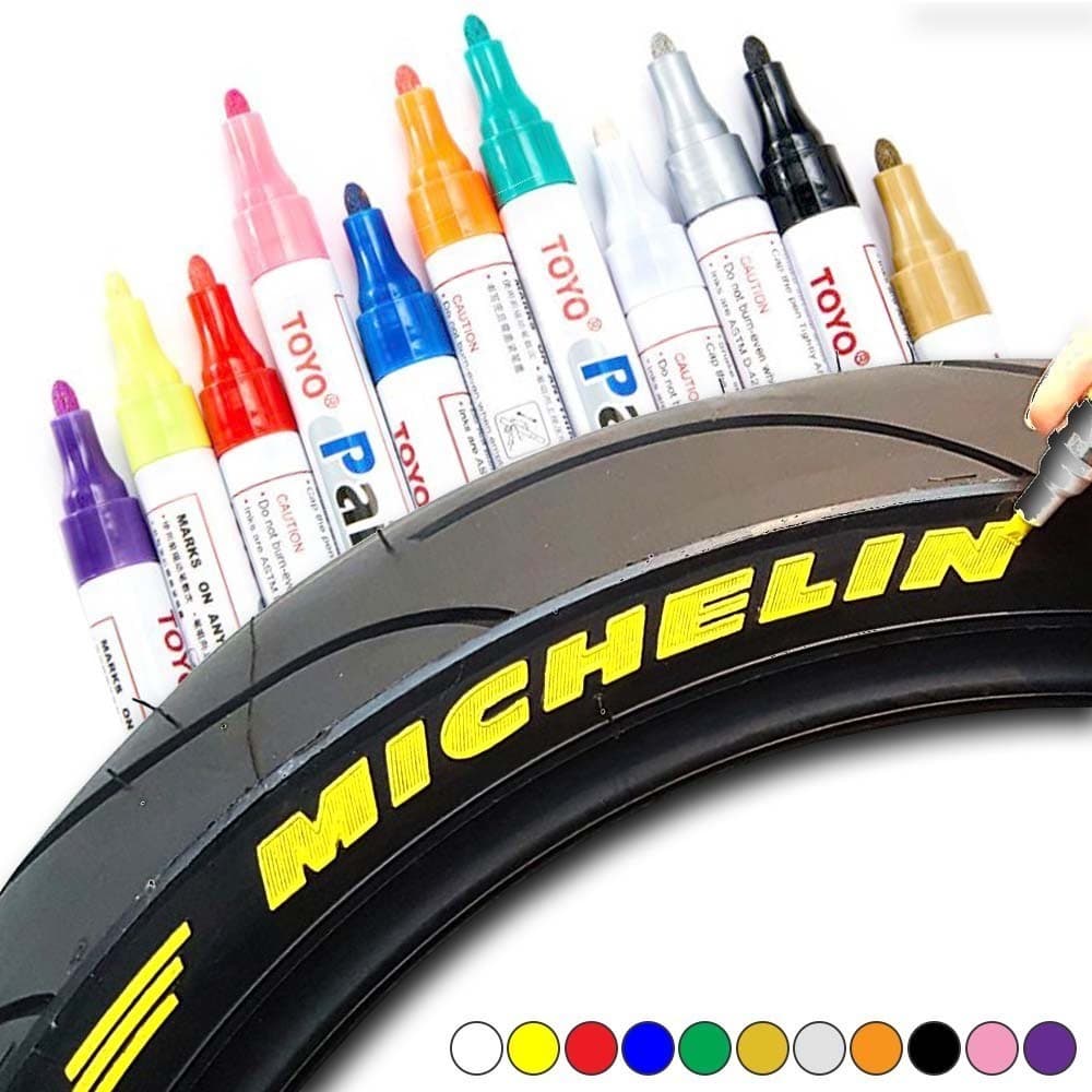 TOYO Paint ปากกาเขียนยาง มี 12 สี กันน้ำ ปากกาอเนกประสงค์ เขียนเหล็ก กระเบื้อง กระจก พลาสติก แก้ว ไม้ แต้มสีรถ รูปที่ 3