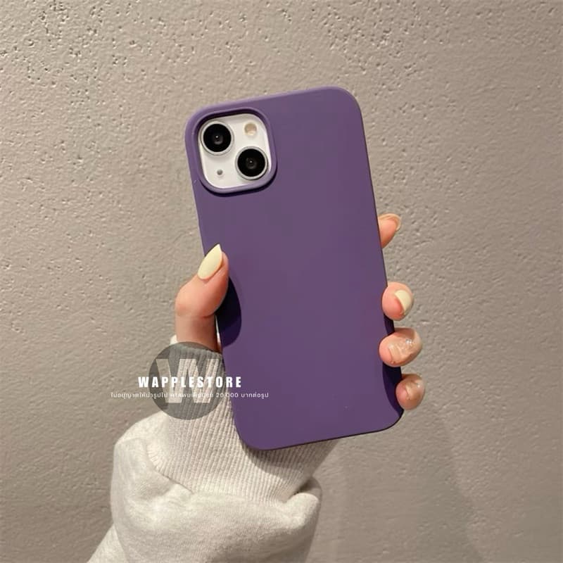 SET06 Silicone กำมะหยี่ เคสซิลิโคนสีพื้นกำมะหยี่ เคสสำหรับรุ่นไอโฟน78/SE-17 17Air 17Pro 17ProMax รูปที่ 3