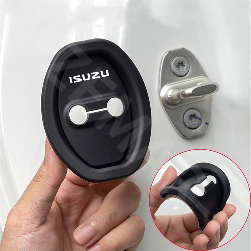 4 ชิ้น ISUZU ซิลิโคนรถประตูล็อคป้องกันประตูล็อคโช้คอัพเงียบอุปกรณ์เสริมสําหรับ ISUZU Panther Elf Traga Dmax Mux Trooper MU7 TFR Crosswind Panther Sportivo รูปที่ 2