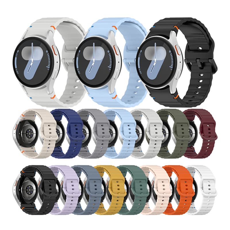 เหมาะสำหรับSamsung Galaxy Watch 7 6 5 4 classicWatch 5 pro สายนาฬิกาซิลิโคน 40mm/44mm สายนาฬิกาใหม่ล่าสุด กันน้ำและทนทาน รูปที่ 2