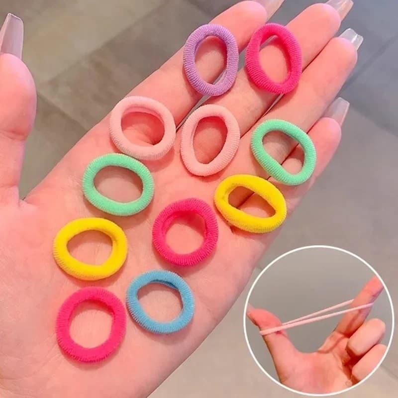 100-500 ชิ้นที่มีสีสัน Basic ไนลอน Ealstic ผม Ties สําหรับสาวผมหางม้าถือ Scrunchie ยาง Band เด็ก Basic อุปกรณ์เสริมผม รูปที่ 7