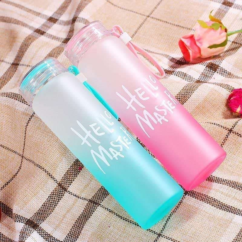 YTL ขวดน้ำ กระบอกน้ำแก้ว ใส่ของร้อน-เย็น ขวดน้ำแก้วมีหูหิ้ว แบบพกพา ขวดน้ำดื่ม Hello Master 400ml Drink water bottle รูปที่ 4