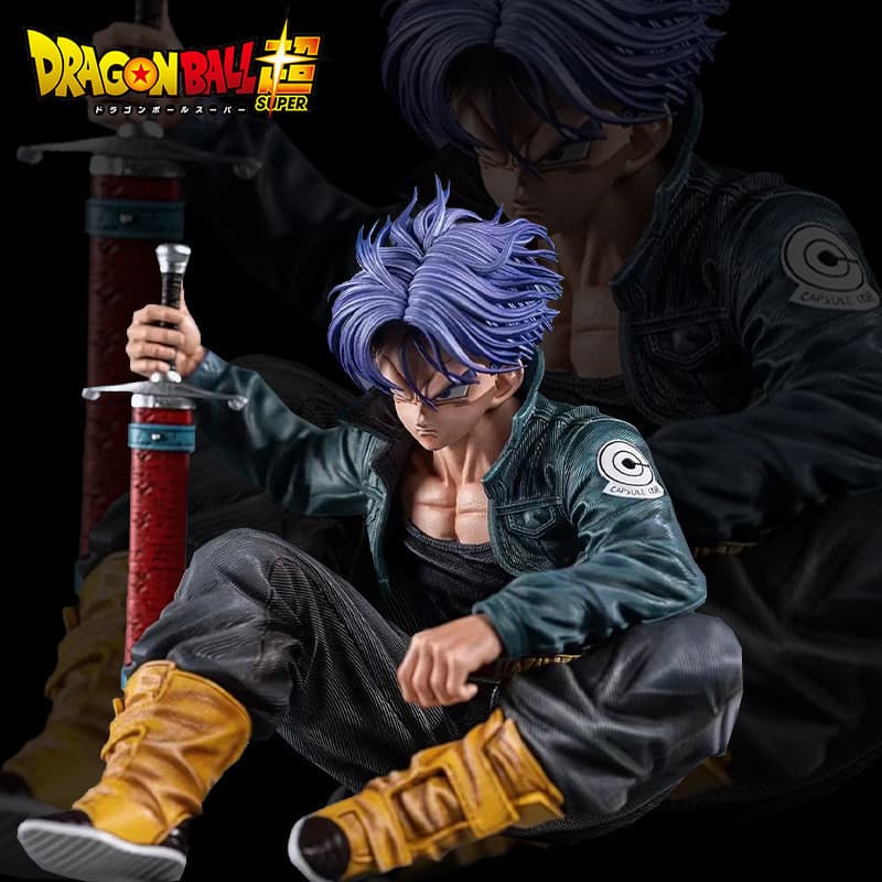 10 ซม.Dragon Ball Trunks Action Figure Torankusu นั่งตําแหน่ง Figurine อะนิเมะ Super Saiyan PVC ของเล่นรูปปั้นเครื่องประดับ รูปที่ 1
