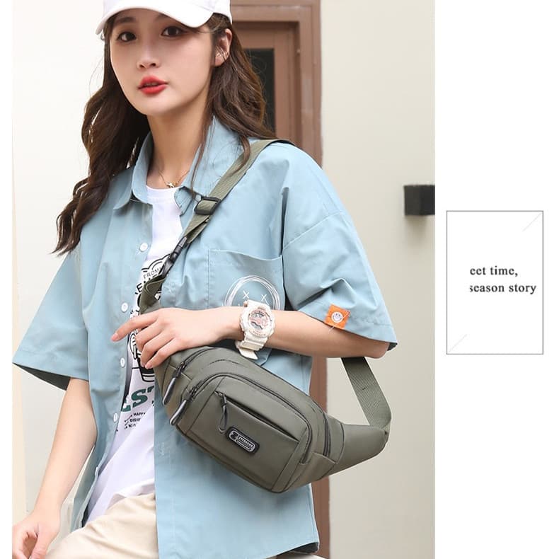 BM-shop: กระเป๋าคาดเอว คาดอก สะพายข้าง ผ้าไนลอนหนา กันน้ำคุณภาพ-ใช้ได้ทั้งผู้หญิงผู้ชาย man620 รูปที่ 8