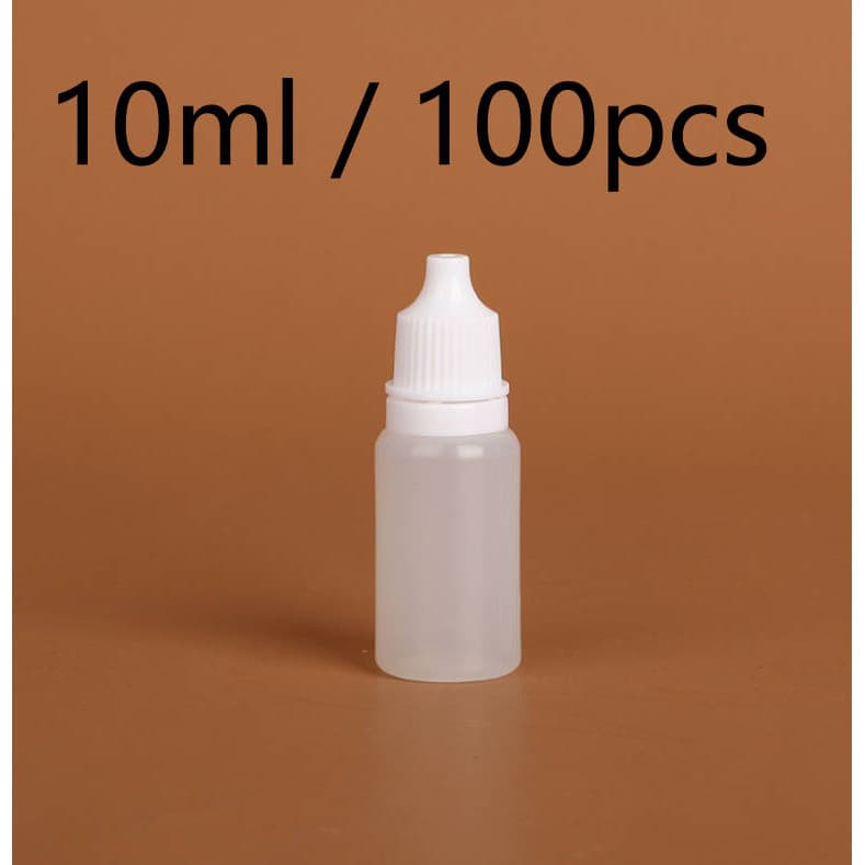 100pcs 3/5/10/15/20/30/50/100ml ขวดบีบหยด ขวดและฝาสีขาว Dropper Bottle ขวดยาหยอดตา วัสดุพลาสติกPE รูปที่ 1