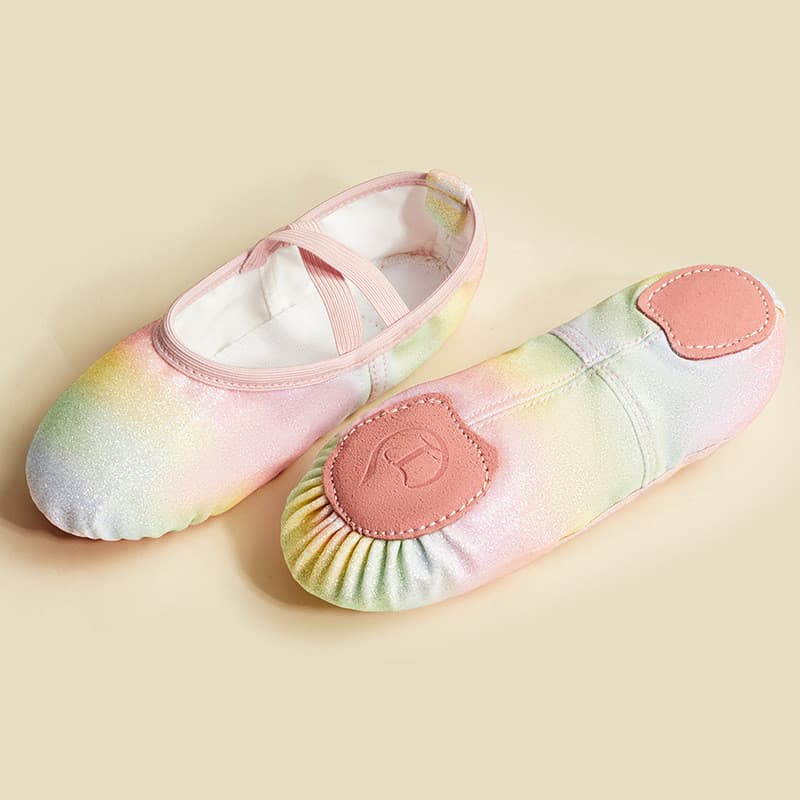 SWEAR รองเท้าเต้นรํา รองเท้าบัลเล่ต์พื้นนุ่มสีรุ้งเงา Size 21-40 รูปที่ 7